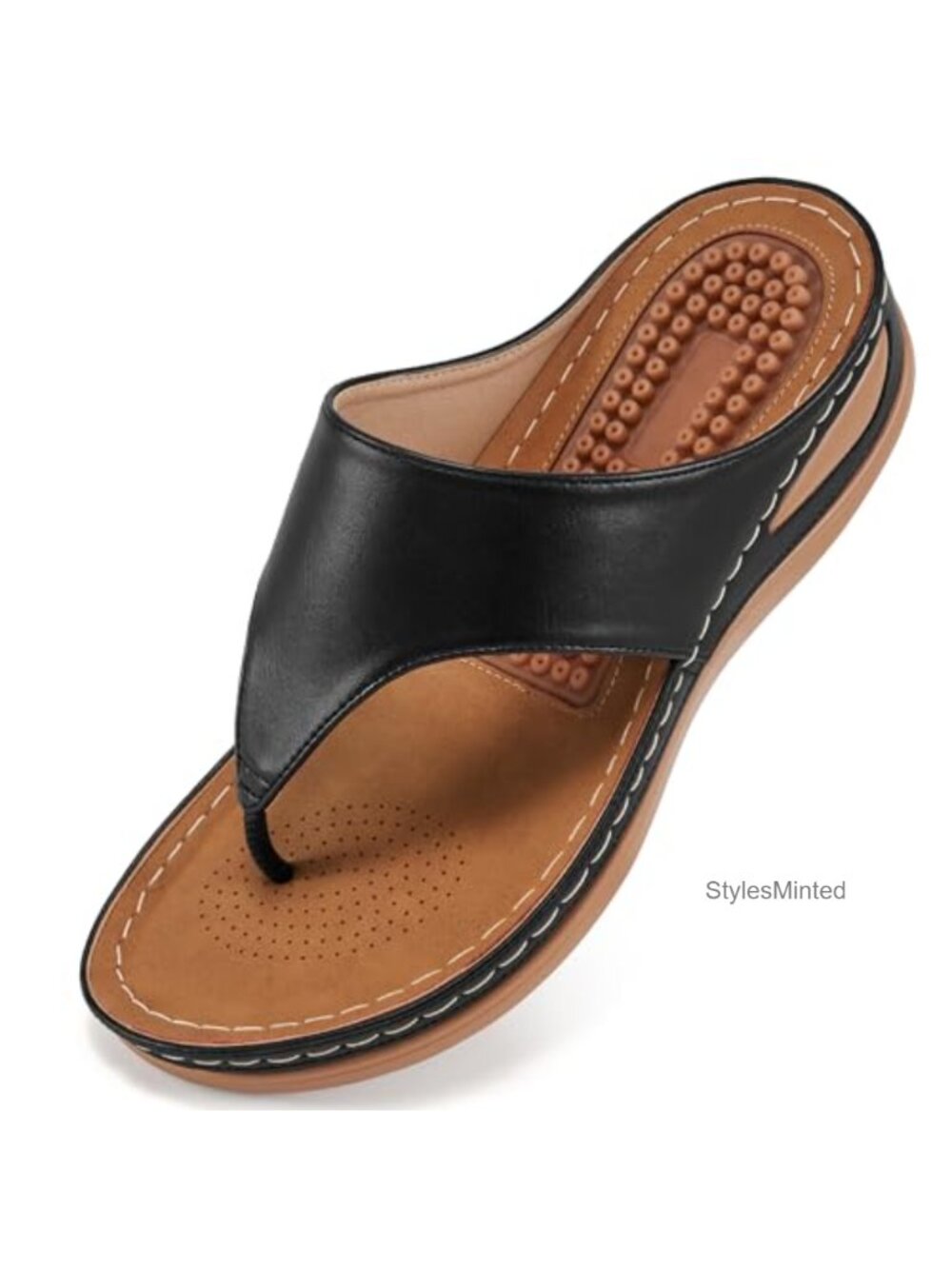 Wedge Sandals for Women, Comfortable Dressy Summer Flip Flops, Non-Slip